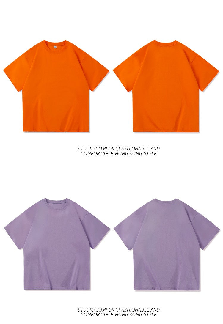 Novo verão masculino t camisa moda sólida básico solto hip hop manga curta ca