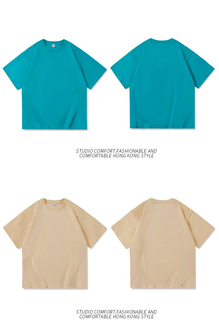 Novo verão masculino t camisa moda sólida básico solto hip hop manga curta ca