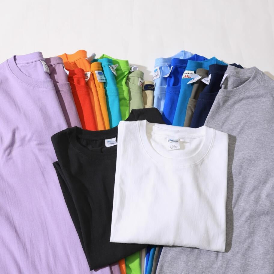 Novo verão masculino t camisa moda sólida básico solto hip hop manga curta ca