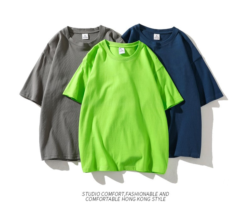 Novo verão masculino t camisa moda sólida básico solto hip hop manga curta ca