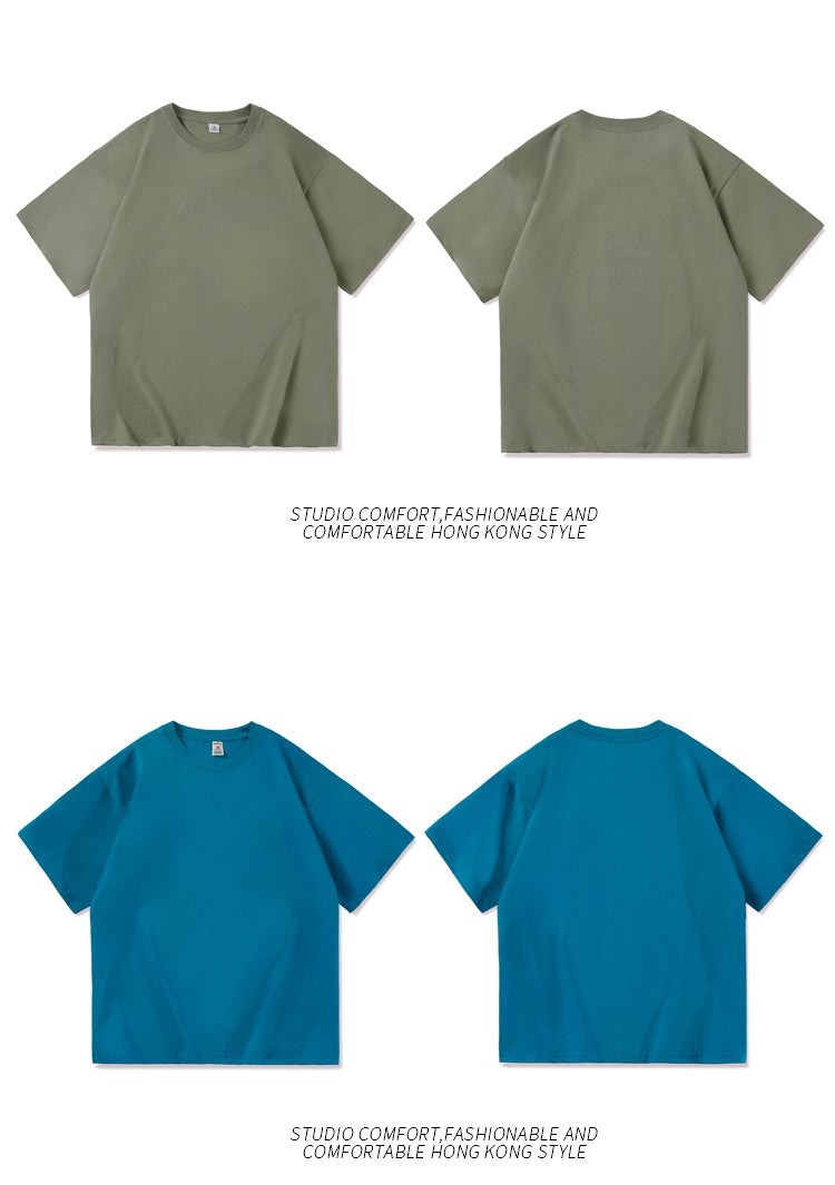 Novo verão masculino t camisa moda sólida básico solto hip hop manga curta ca