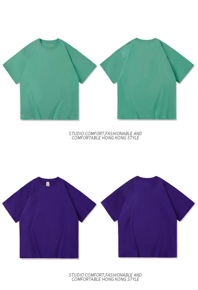 Novo verão masculino t camisa moda sólida básico solto hip hop manga curta ca