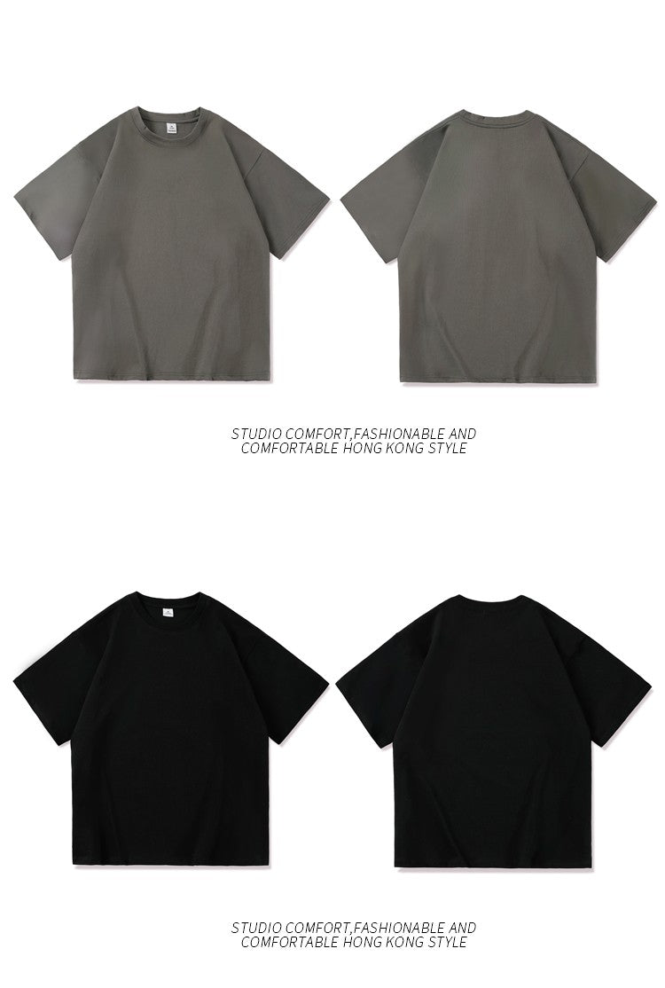 Novo verão masculino t camisa moda sólida básico solto hip hop manga curta ca