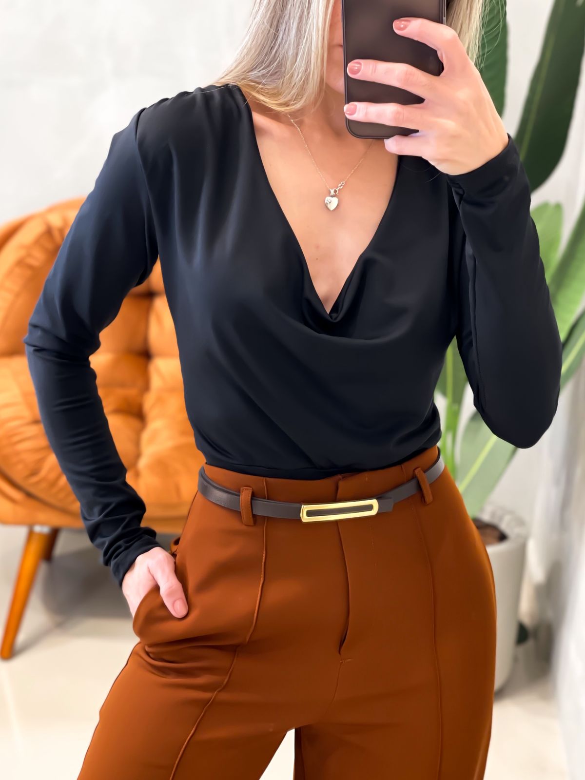 Body em Suplex Manga Longa e Gola Boba Tainara