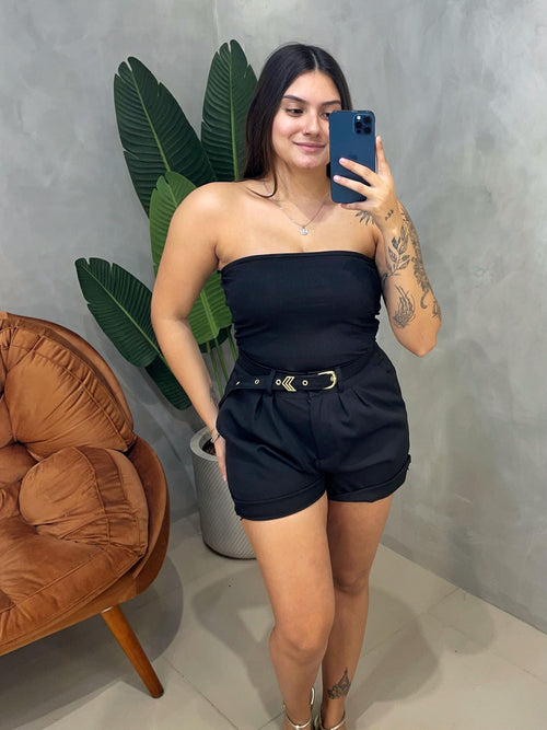 Blusa em Ribana Sem Alça com Bojo Lorraine