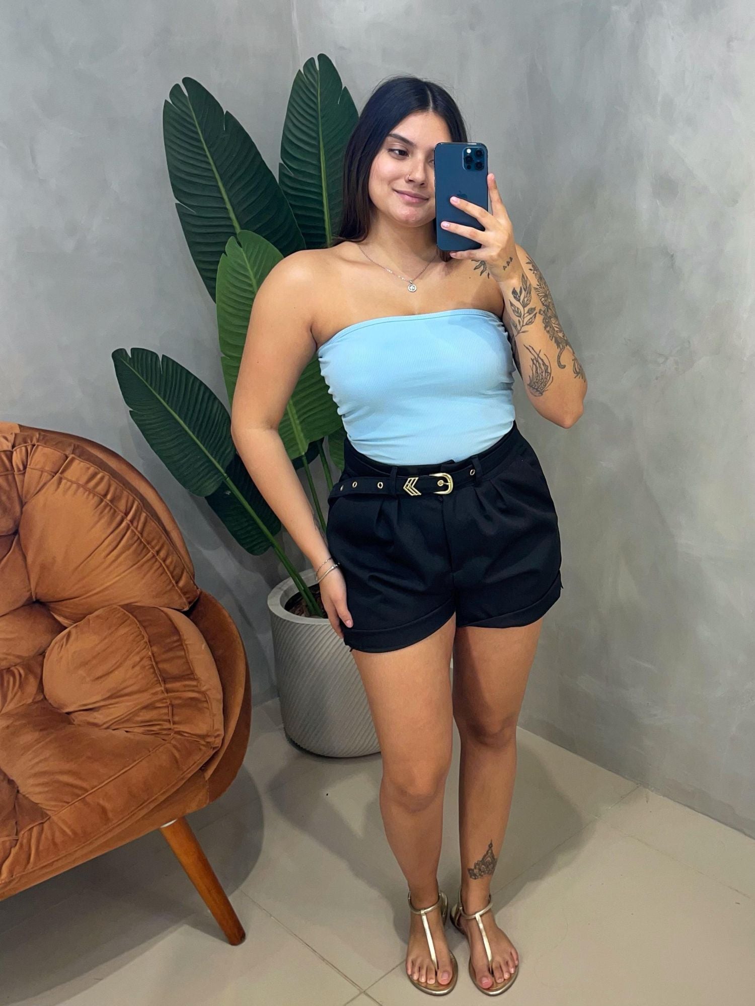 Blusa em Ribana Sem Alça com Bojo Lorraine