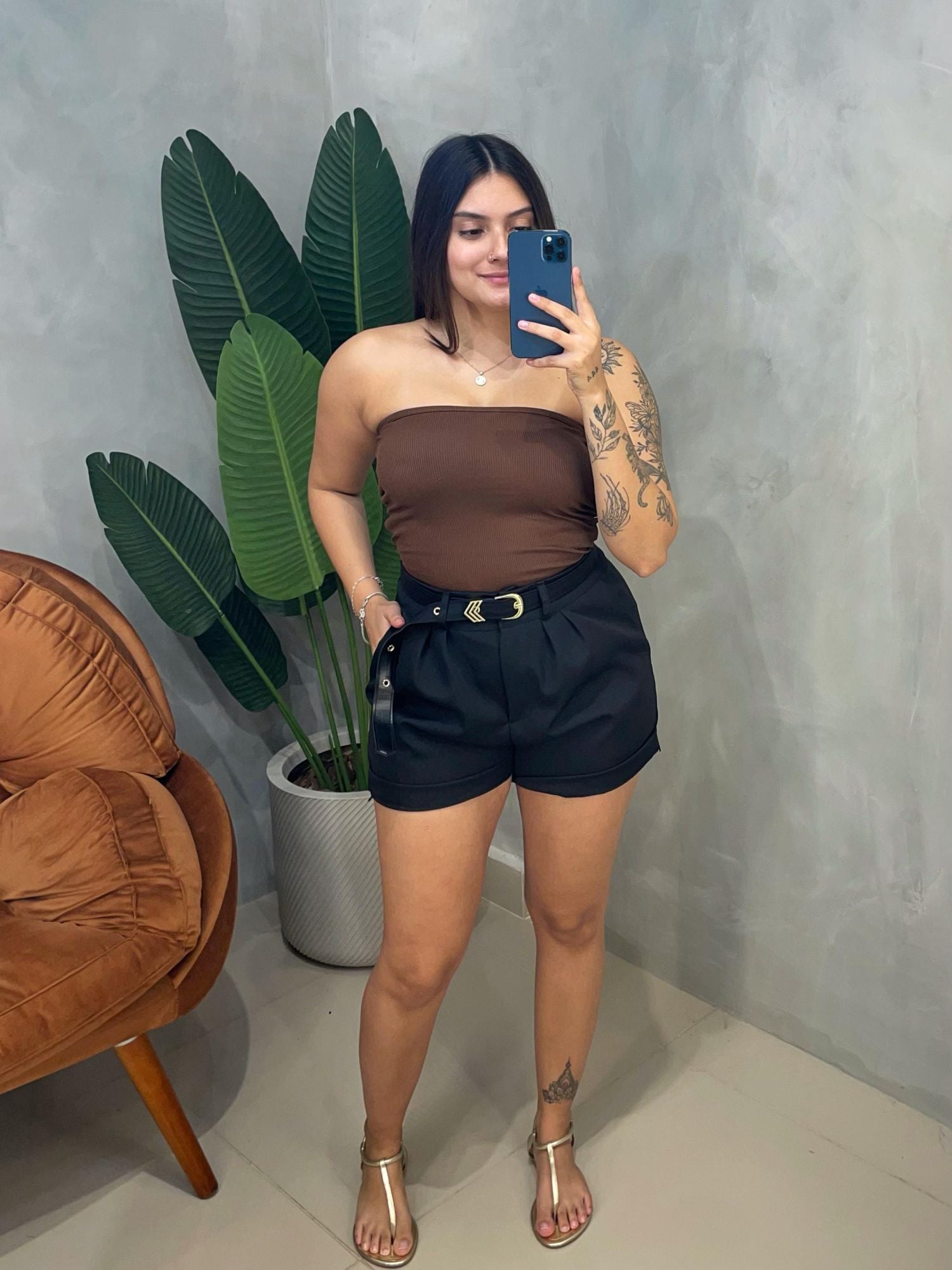 Blusa em Ribana Sem Alça com Bojo Lorraine