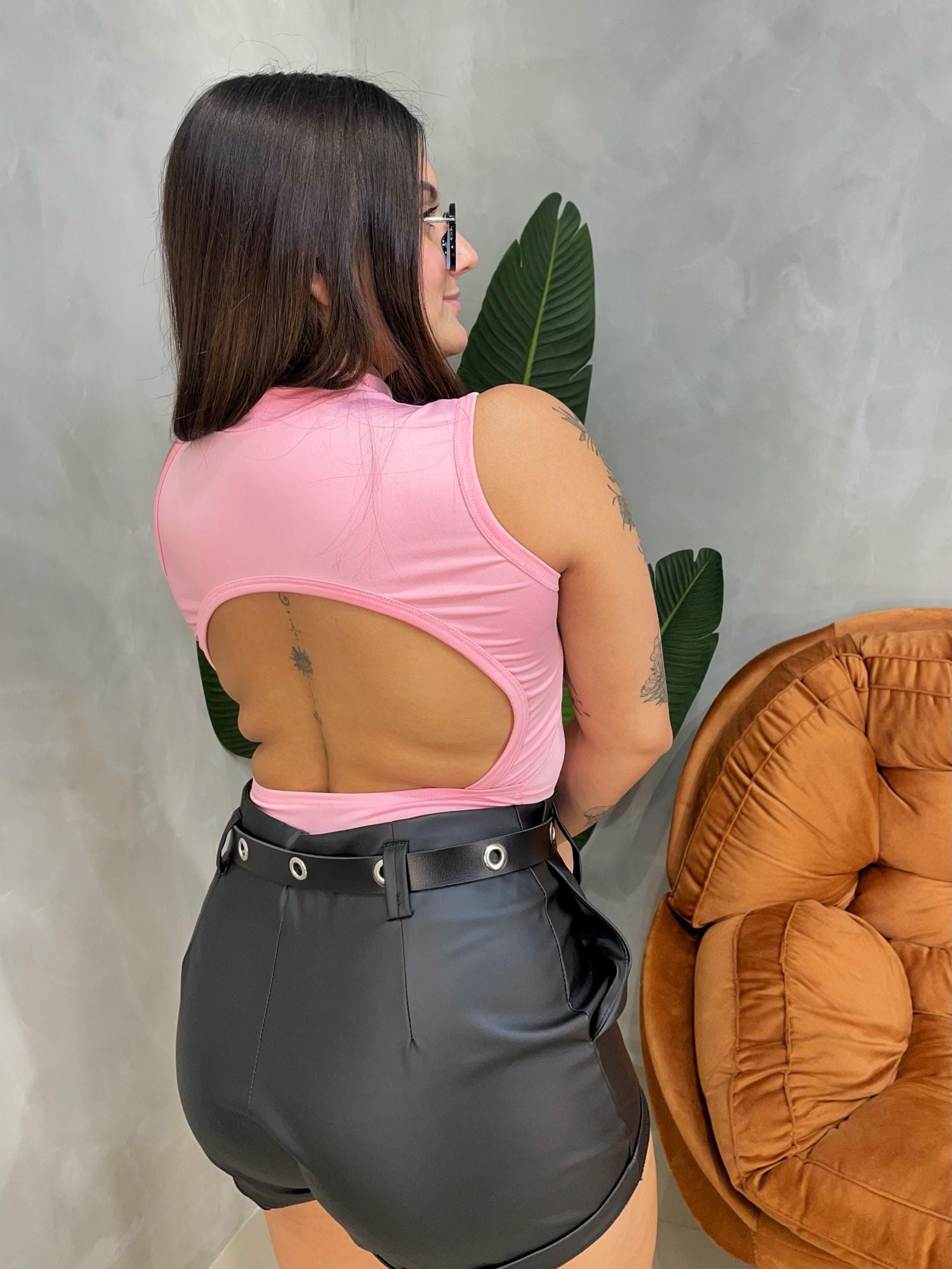 Body em Suplex Regata com Decote Costas e Gola Jessica